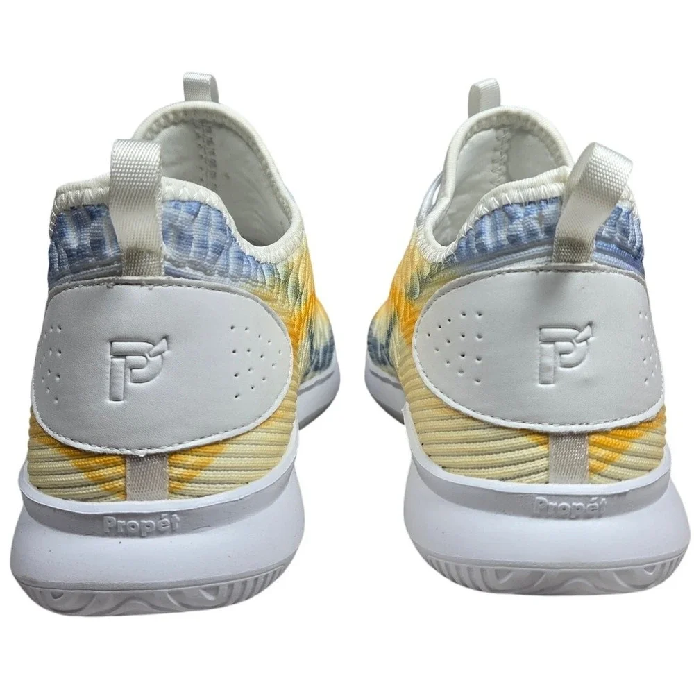 Propet Womens Size 6 4E‎ WAA132M Travelbound White Lemon Knit Slip On Sneakers